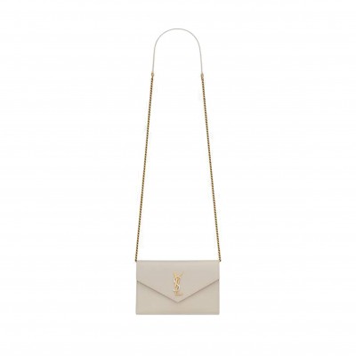 YSL CASSANDRE ENVELOPE CHAIN WALLET IN SMOOTH LEATHER 743050AAB4K9290 (19*12.5*3.5cm)