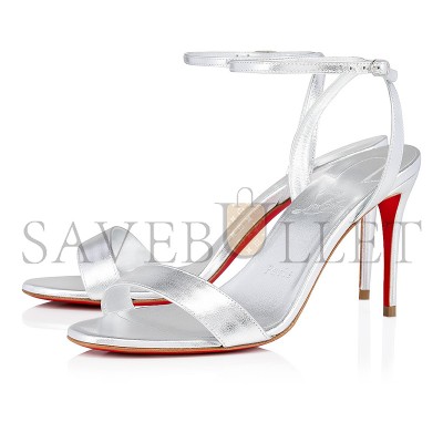 CHRISTIAN LOUBOUTIN LOUBIGIRL 85 MM STRAPPY SANDALS-IRIDESCENT LEATHER-SILVER-WOMEN 1240041S211