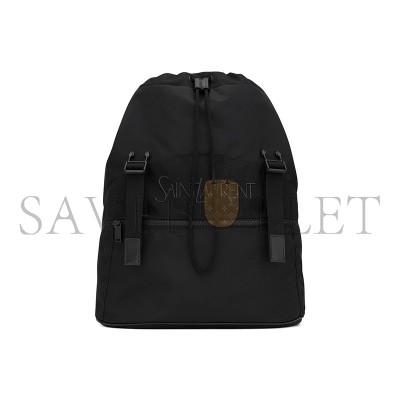 YSL SAINT LAURENT BACKPACK IN ECONYL® AND VEGETABLE-TANNED LEATHER 756285FACEO1000 (45*44*24cm)