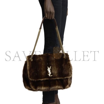 YSL NIKI LARGE IN SHEARLING 498830386968 (32*23*9cm)