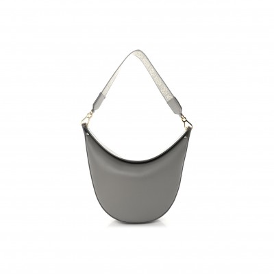 LOEWE SATIN CALFSKIN JACQUARD LUNA BAG PEARL GREY (26*22*8cm)