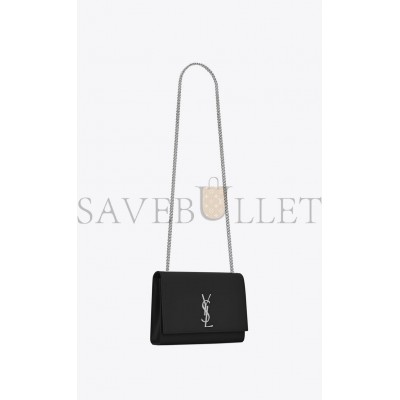 YSL KATE MEDIUM CHAIN BAG IN GRAIN DE POUDRE EMBOSSED LEATHER 364021BOW0N1000 (24*14.5*5.5cm)