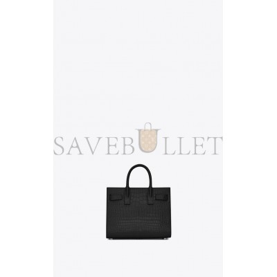 YSL SAC DE JOUR NANO IN EMBOSSED CROCODILE SHINY LEATHER 392035DND1N1000 (22*18*10.5cm)