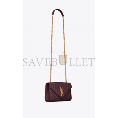 YSL ENVELOPE SMALL BAG IN MIX MATELASS&EACUTE; GRAIN DE POUDRE EMBOSSED LEATHER 600195BOW916475 (21*13*6cm)