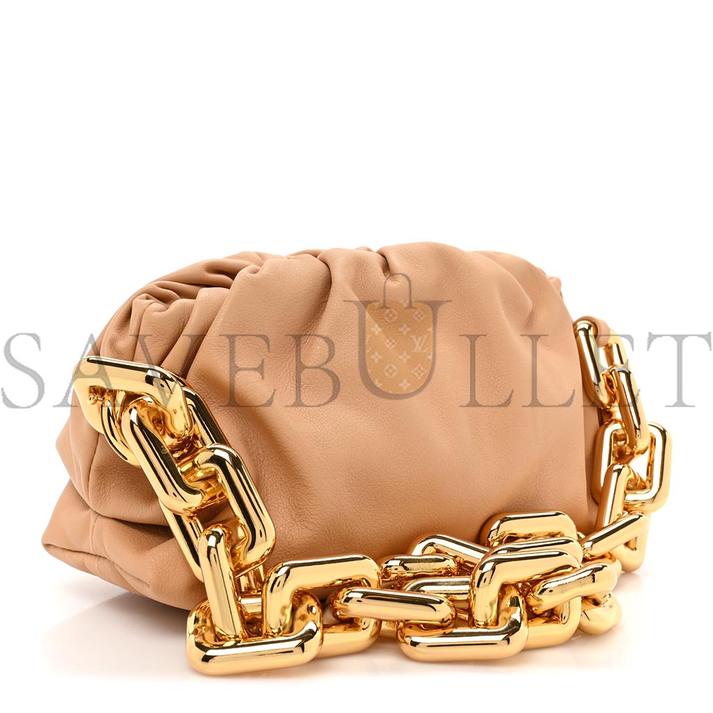 BOTTEGA VENETA CALFSKIN TEEN CHAIN POUCH ALMOND (25*13*10cm) BOTTEGA VENETA CALFSKIN TEEN CHAIN POUCH ALMOND (25*13*10cm)