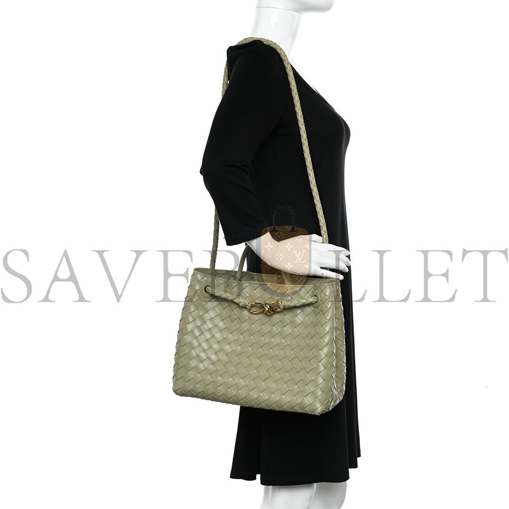 BOTTEGA VENETA NAPPA INTRECCIATO MEDIUM ANDIAMO SHOULDER BAG TRAVERTINE (32*25*11cm)