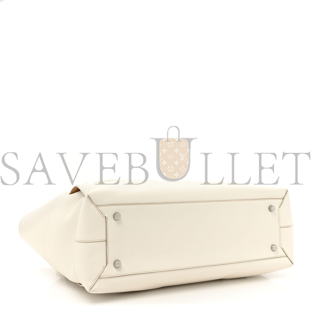 BOTTEGA VENETA FRENCH CALFSKIN MAXI INTRECCIATO LARGE ARCO BIANCO (38*30*14cm) BOTTEGA VENETA FRENCH CALFSKIN MAXI INTRECCIATO LARGE ARCO BIANCO (38*30*14cm)