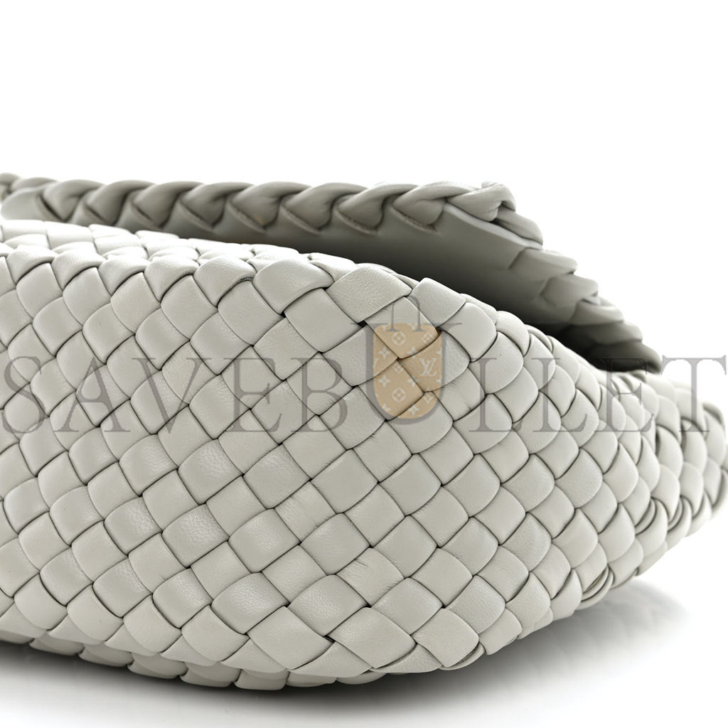 BOTTEGA VENETA NAPPA INTRECCIO MINI COBBLE SHOULDER BAG AGATE GREY (19*18*9cm) BOTTEGA VENETA NAPPA INTRECCIO MINI COBBLE SHOULDER BAG AGATE GREY (19*18*9cm)