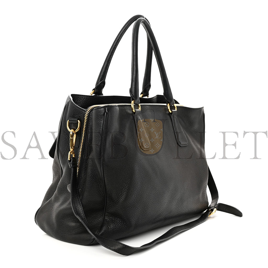 PRADA VITELLO DAINO TOTE BLACK (39*28*17cm) PRADA VITELLO DAINO TOTE BLACK (39*28*17cm)