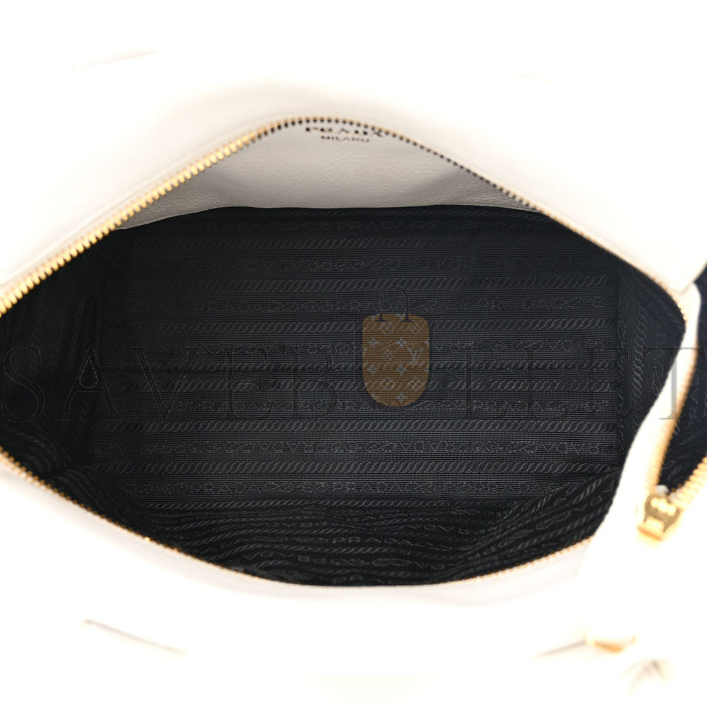 PRADA VITELLO CERVO MINI SATCHEL WHITE (24*24*11cm) PRADA VITELLO CERVO MINI SATCHEL WHITE (24*24*11cm)