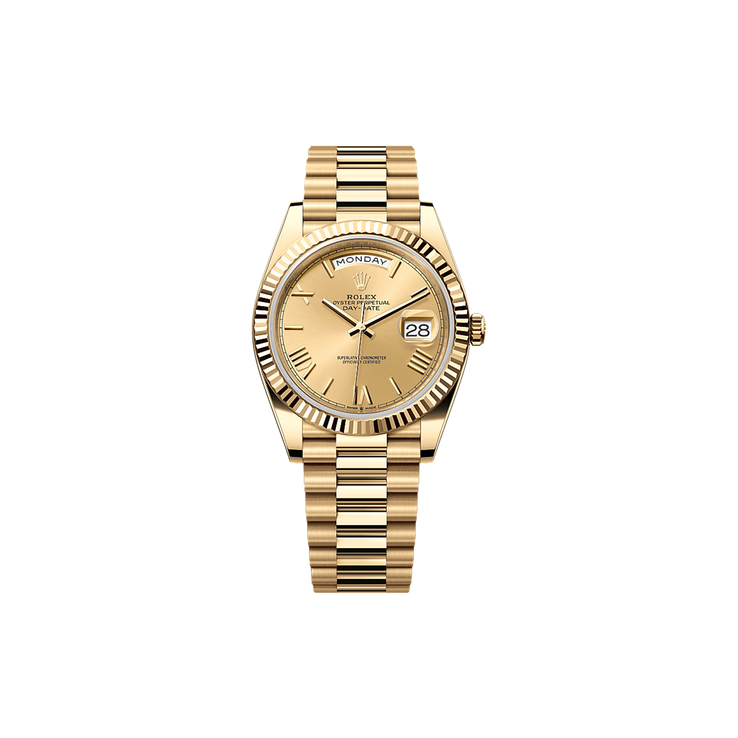 ROLEX DAY-DATE 40 OYSTER, 40 MM, YELLOW GOLD WATCH 228238-0006