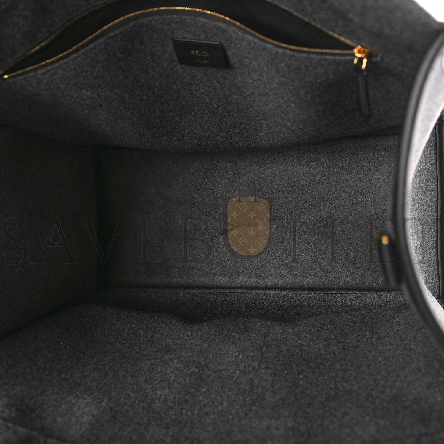 FENDI MELANGE FLANNEL PLEXIGLASS SATIN LOGO EMBROIDERED THREADED EDGE LARGE FENDI SUNSHINE SHOPPER TOTE GRIGIO BLACK (40*34*20cm) FENDI MELANGE FLANNEL PLEXIGLASS SATIN LOGO EMBROIDERED THREADED EDGE LARGE FENDI SUNSHINE SHOPPER TOTE GRIGIO BLACK (40*34*20cm)