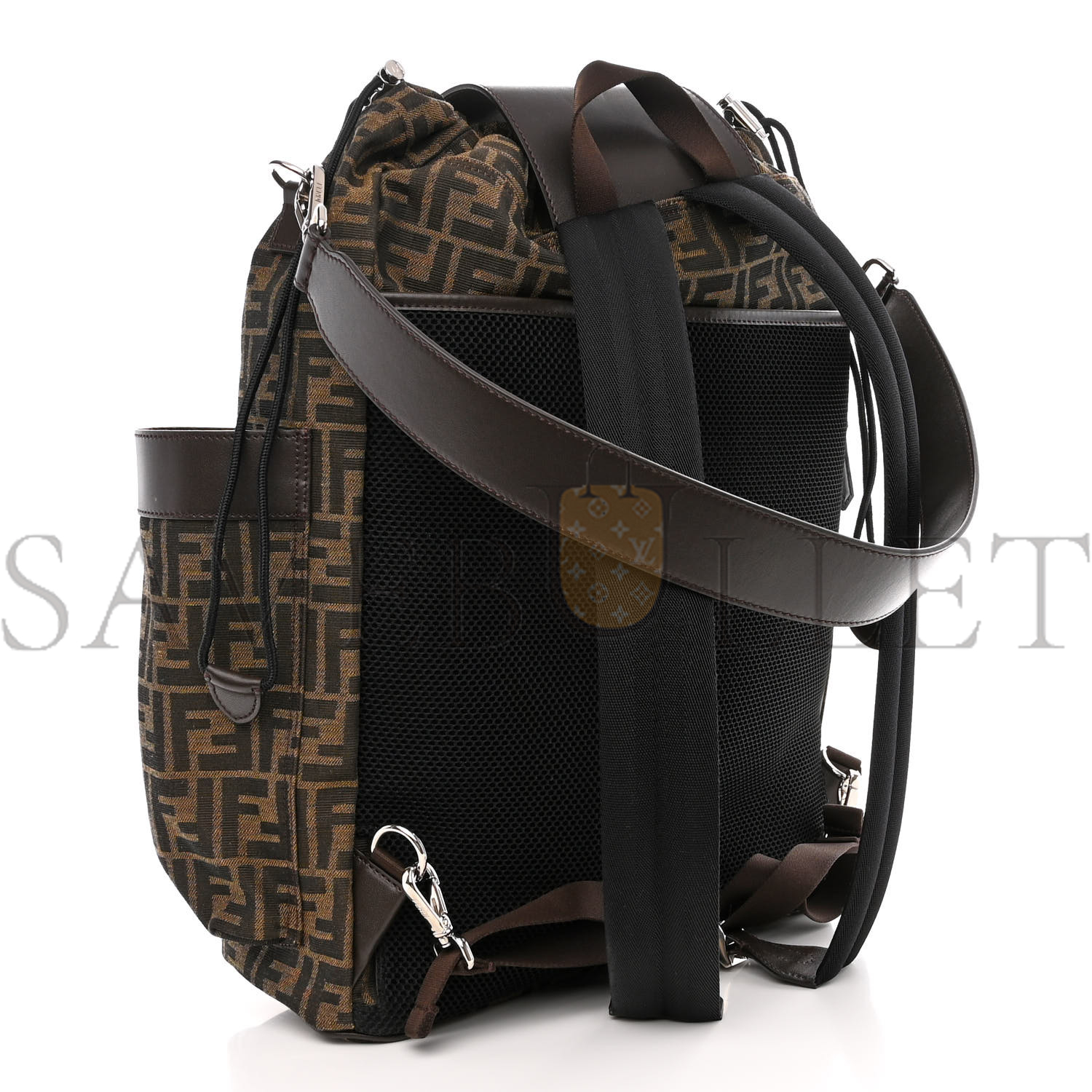 FENDI RECYCLED FABRIC JACQUARD VITELLO ASTRO FF 1974 LARGE FENDI STRIKE BACKPACK TOBACCO MORO EBANO (46*34*15cm) FENDI RECYCLED FABRIC JACQUARD VITELLO ASTRO FF 1974 LARGE FENDI STRIKE BACKPACK TOBACCO MORO EBANO (46*34*15cm)