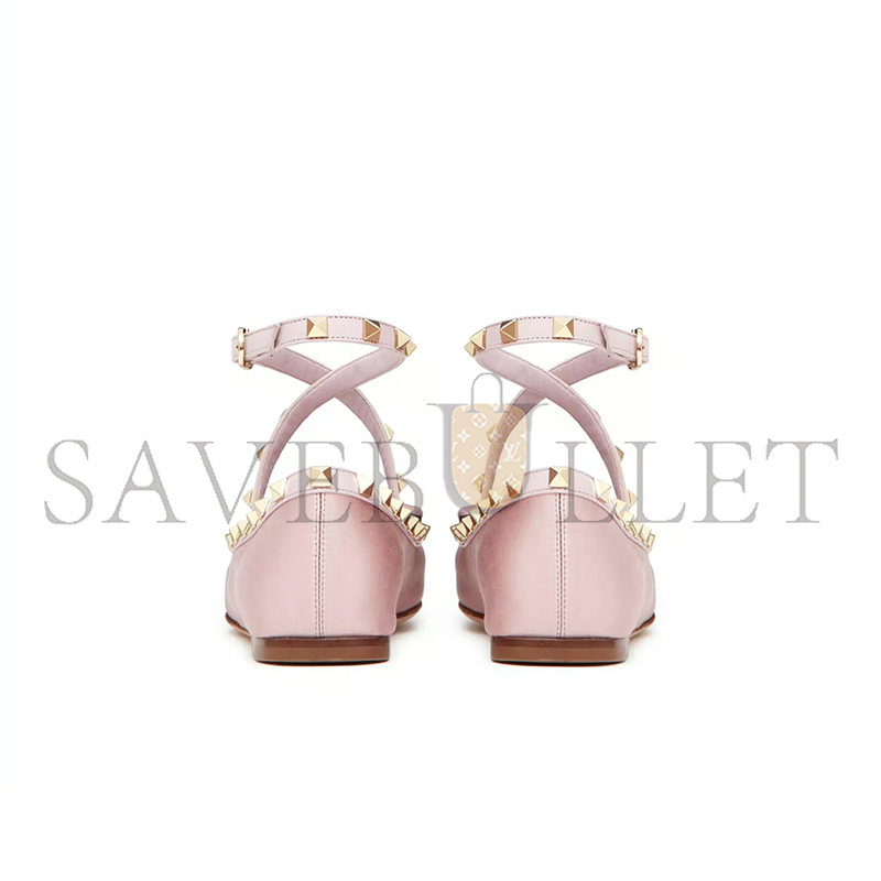 VALENTINO ROCKSTUD SATIN BALLERINA 5W2S0HB6SWH_6E0 VALENTINO ROCKSTUD SATIN BALLERINA 5W2S0HB6SWH_6E0
