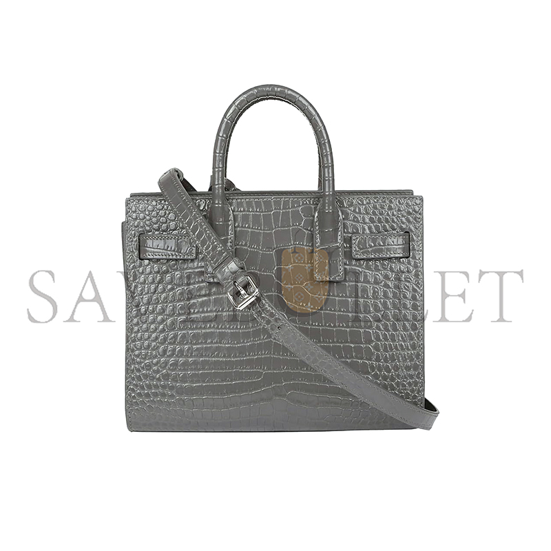 YSL SAC DE JOUR EMBOSSED LEATHER SATCHEL GREY 392035DND1N112 (26*20.5*12.5cm)