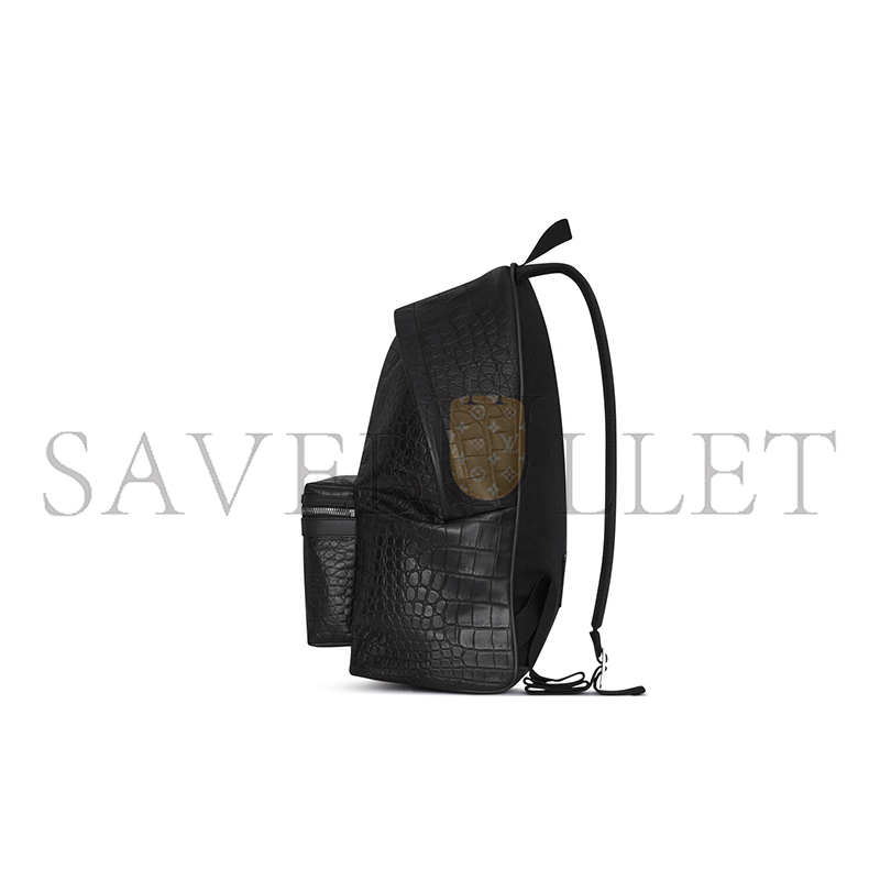YSL CITY BACKPACK IN CROCODILE-EMBOSSED LEATHER 534967DZE2F1000 (41*31*22cm) YSL CITY BACKPACK IN CROCODILE-EMBOSSED LEATHER 534967DZE2F1000 (41*31*22cm)