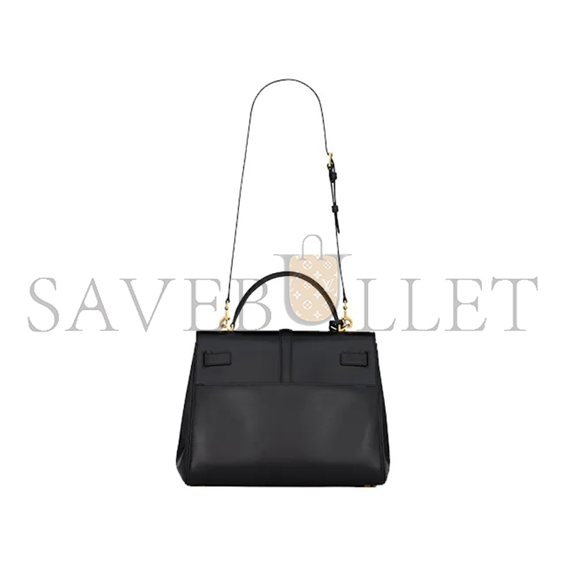 YSL LE FERMOIR TOP HANDLE BAG IN SHINY LEATHER 6749882ZA0W1000 (30*22*12cm)