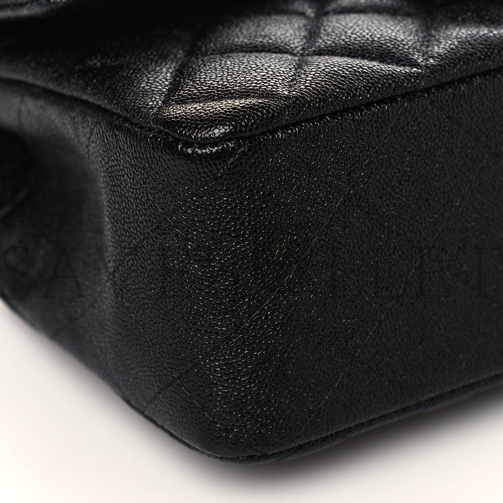 CHANEL CAVIAR QUILTED MINI TOP HANDLE RECTANGULAR FLAP BLACK GOLD HARDWARE (20*13*6cm) CHANEL CAVIAR QUILTED MINI TOP HANDLE RECTANGULAR FLAP BLACK GOLD HARDWARE (20*13*6cm)