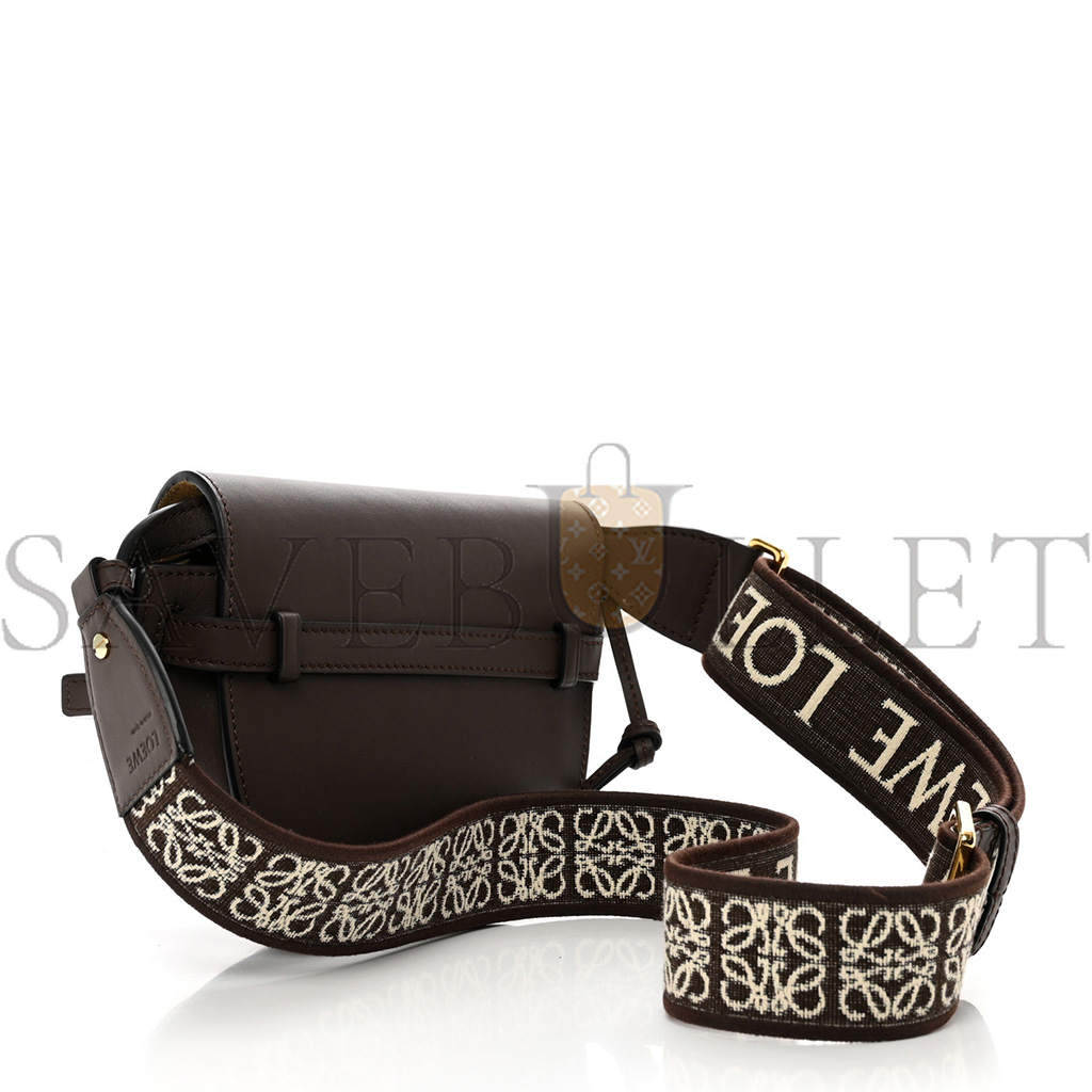 LOEWE CALFSKIN JACQUARD MINI GATE DUAL BAG CHOCOLATE (20*13*10cm) LOEWE CALFSKIN JACQUARD MINI GATE DUAL BAG CHOCOLATE (20*13*10cm)