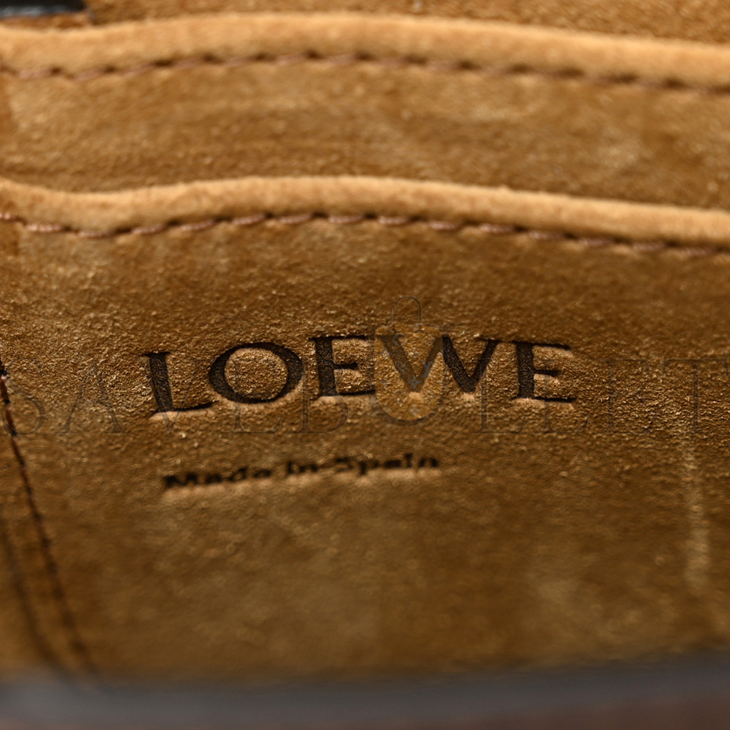 LOEWE CALFSKIN JACQUARD MINI GATE DUAL BAG CHOCOLATE (20*13*10cm) LOEWE CALFSKIN JACQUARD MINI GATE DUAL BAG CHOCOLATE (20*13*10cm)