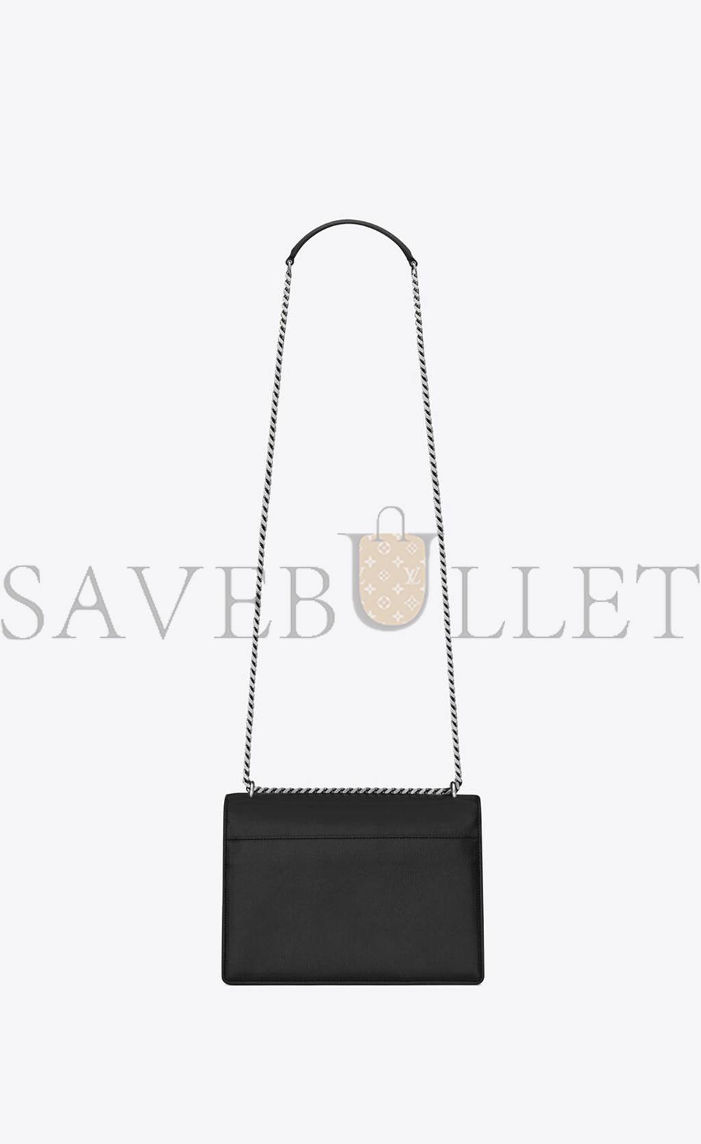 YSL SUNSET MEDIUM CHAIN BAG IN SMOOTH LEATHER 442906D420N1000 (22*16*6.5cm) YSL SUNSET MEDIUM CHAIN BAG IN SMOOTH LEATHER 442906D420N1000 (22*16*6.5cm)