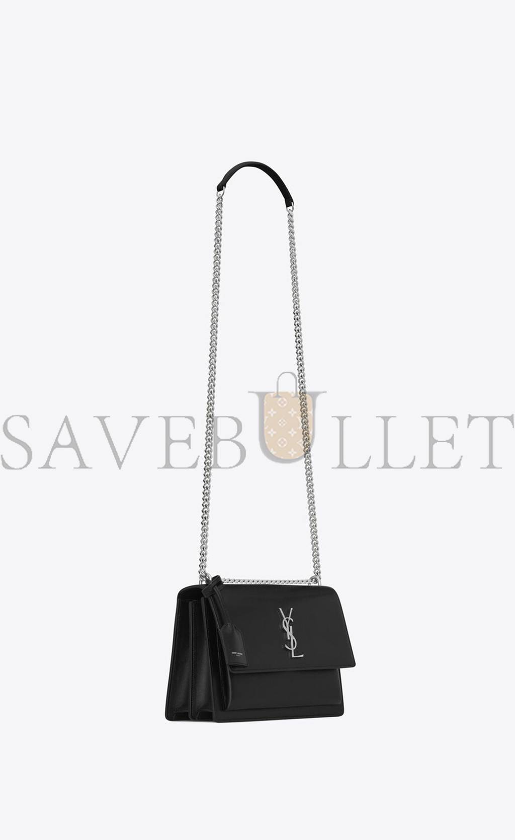 YSL SUNSET MEDIUM CHAIN BAG IN SMOOTH LEATHER 442906D420N1000 (22*16*6.5cm) YSL SUNSET MEDIUM CHAIN BAG IN SMOOTH LEATHER 442906D420N1000 (22*16*6.5cm)