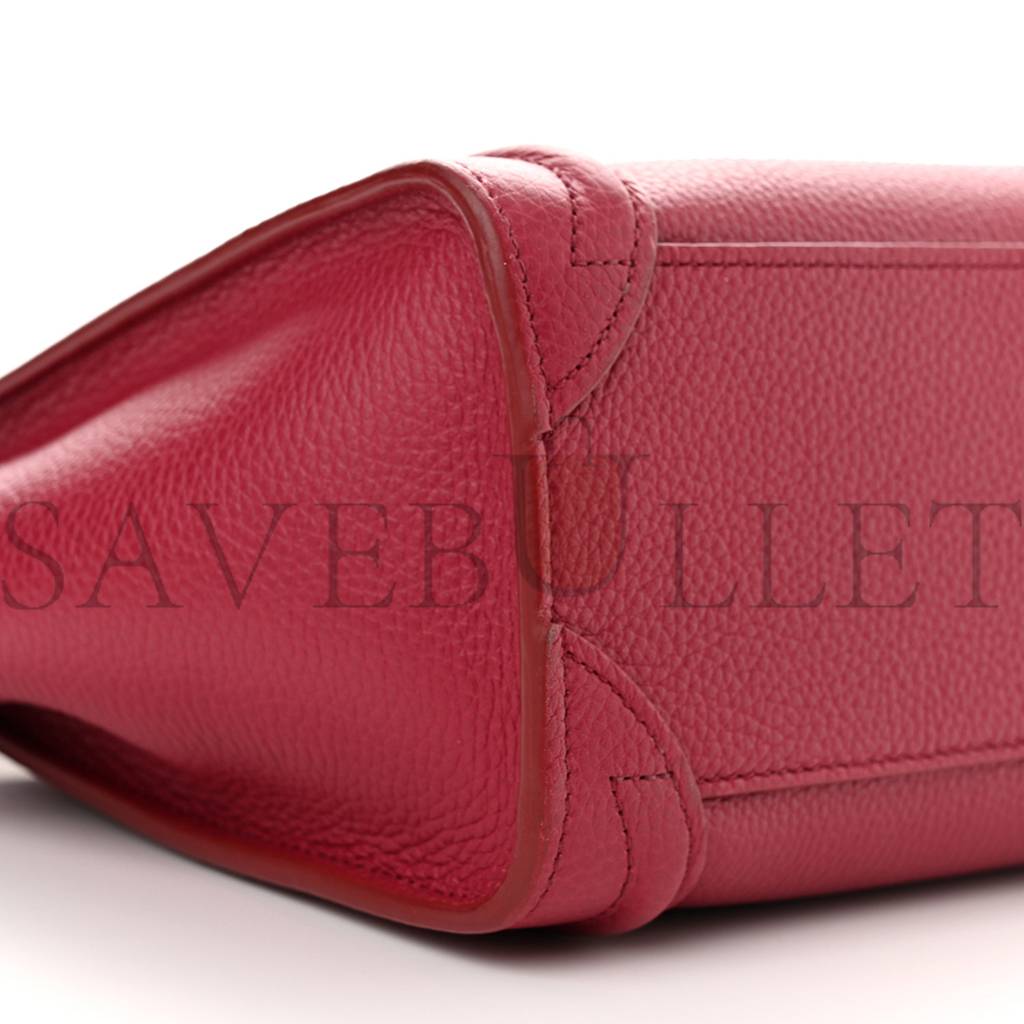 CELINE DRUMMED CALFSKIN NANO LUGGAGE RASBERRY (20*20*10cm) CELINE DRUMMED CALFSKIN NANO LUGGAGE RASBERRY (20*20*10cm)