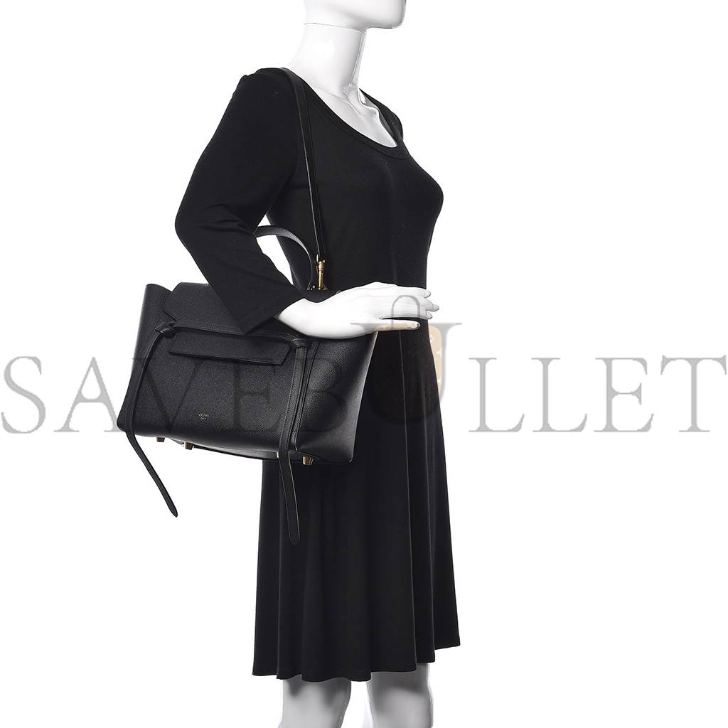 CELINE GRAINED CALFSKIN MICRO BELT BAG BLACK (28*24*15cm) CELINE GRAINED CALFSKIN MICRO BELT BAG BLACK (28*24*15cm)