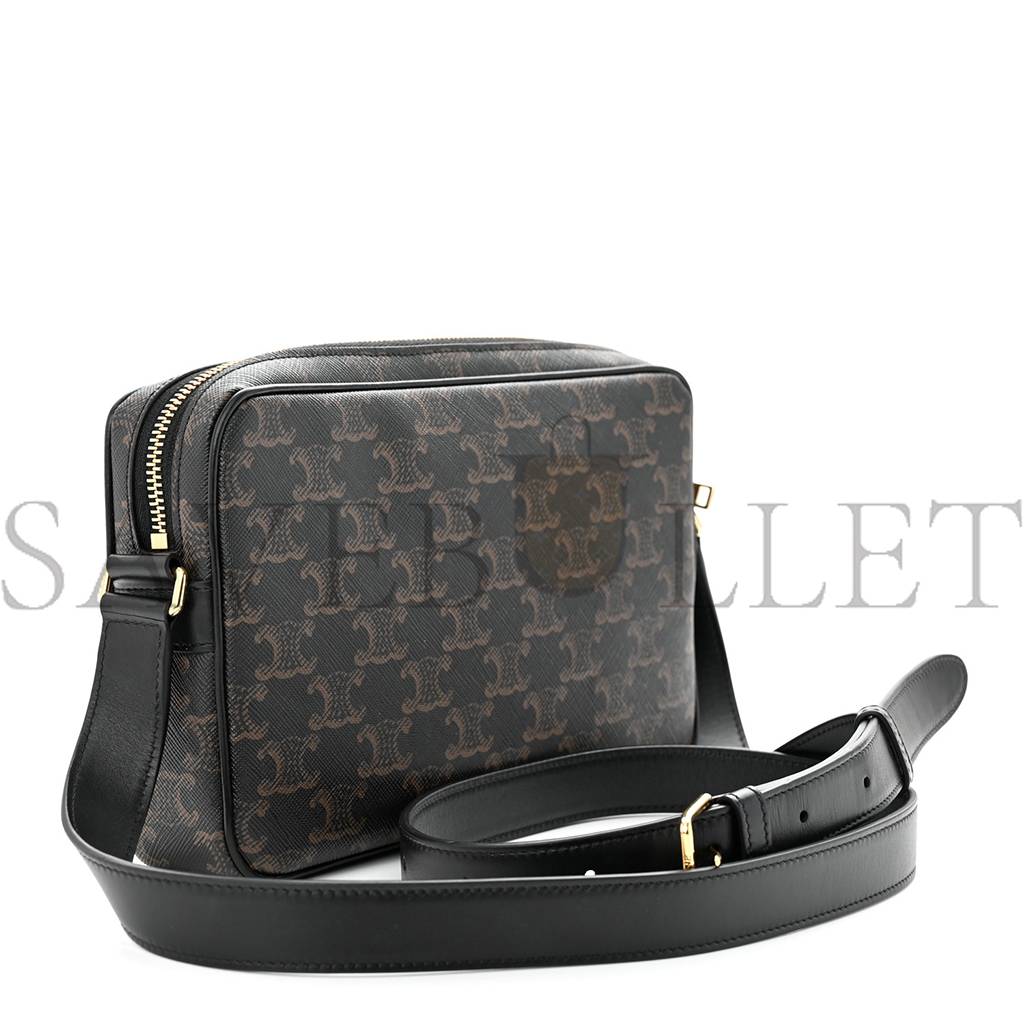 CELINE TRIOMPHE CANVAS MEDIUM MESSENGER BAG BLACK (23*15*5cm) CELINE TRIOMPHE CANVAS MEDIUM MESSENGER BAG BLACK (23*15*5cm)