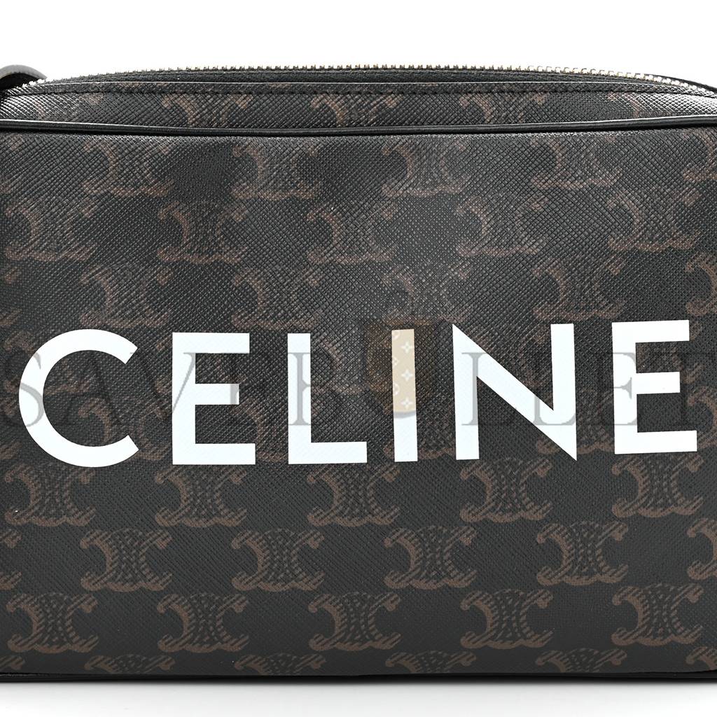 CELINE TRIOMPHE CANVAS MEDIUM MESSENGER BAG BLACK (23*15*5cm) CELINE TRIOMPHE CANVAS MEDIUM MESSENGER BAG BLACK (23*15*5cm)