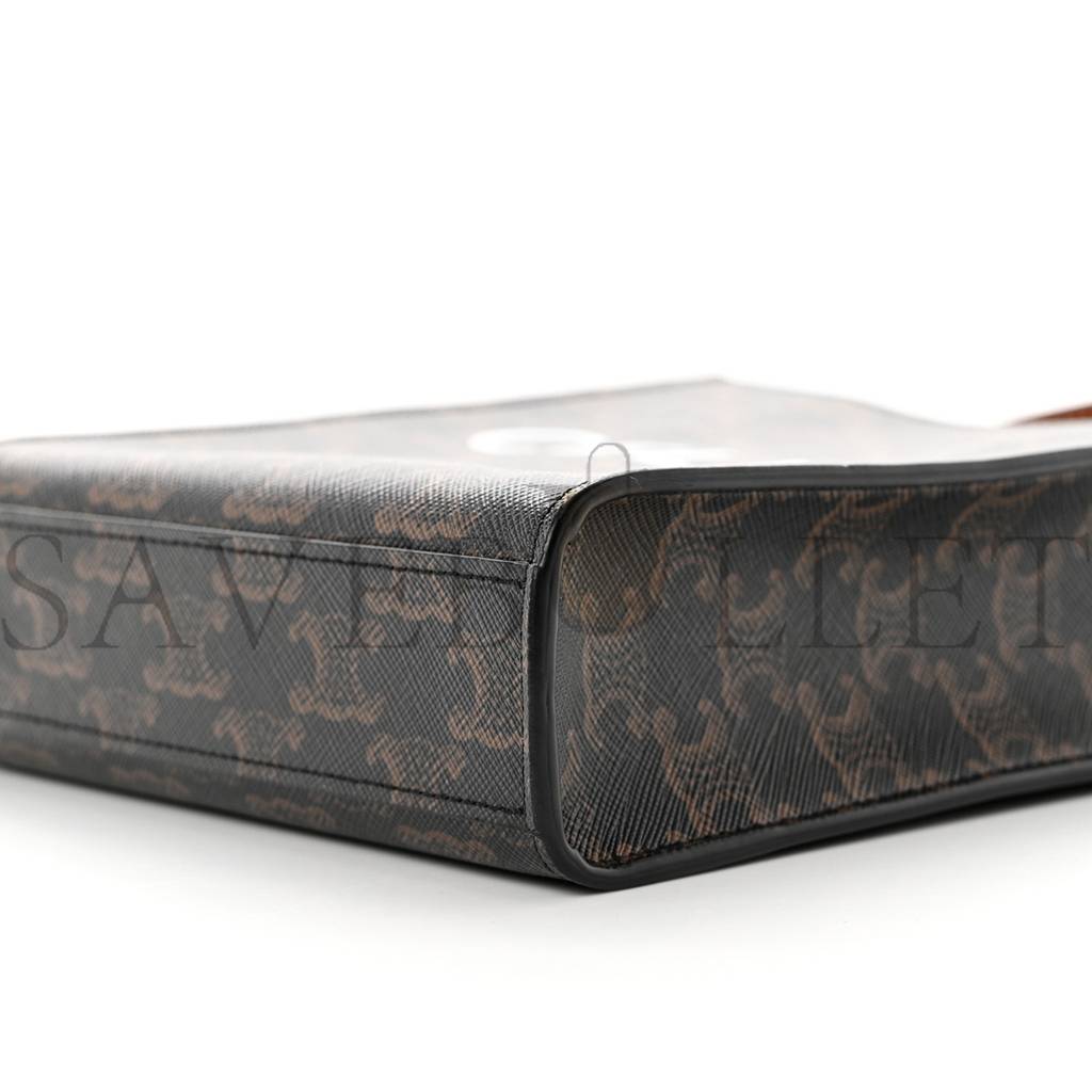 CELINE TRIOMPHE CANVAS CALFSKIN MINI VERTICAL CABAS TAN (25*20*17cm) CELINE TRIOMPHE CANVAS CALFSKIN MINI VERTICAL CABAS TAN (25*20*17cm)