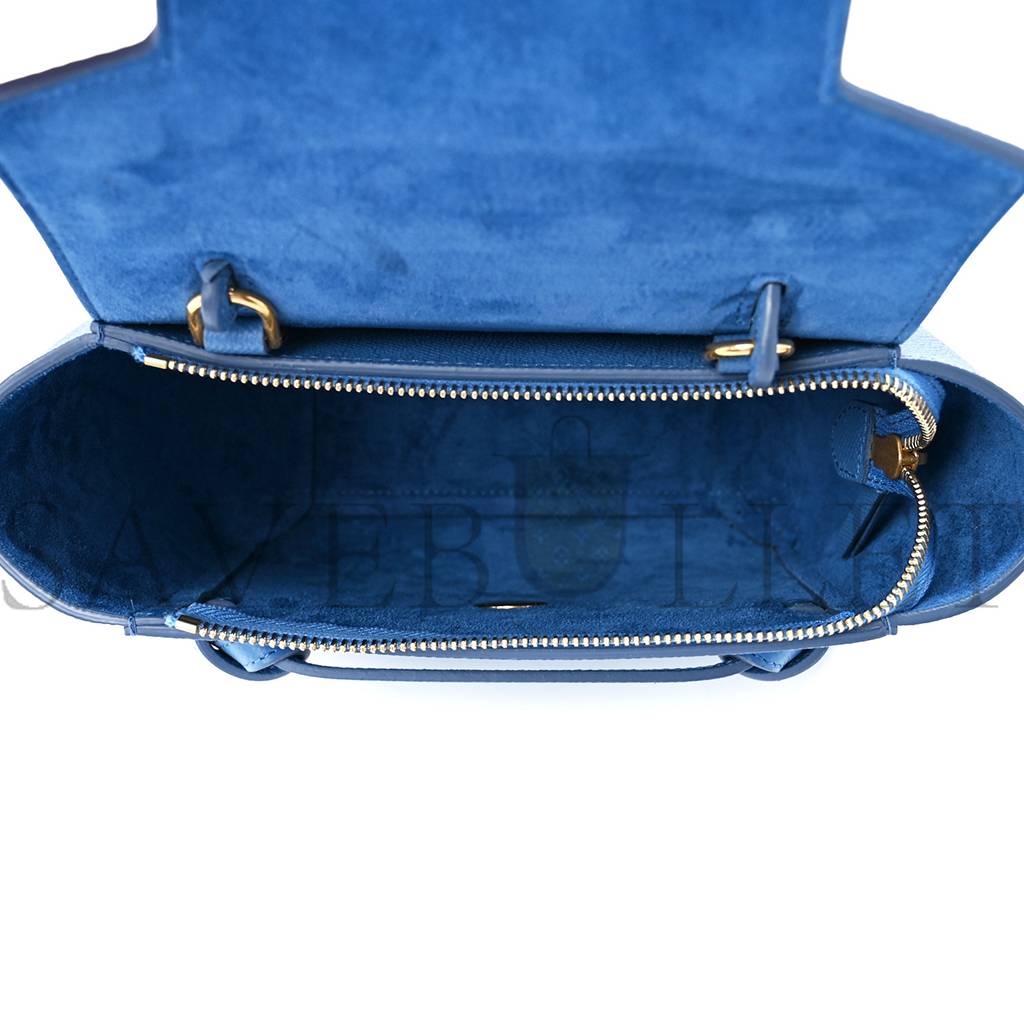 CELINE GRAINED CALFSKIN NANO BELT BAG BLUE (20*19*11cm) CELINE GRAINED CALFSKIN NANO BELT BAG BLUE (20*19*11cm)