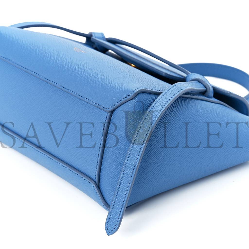 CELINE GRAINED CALFSKIN NANO BELT BAG BLUE (20*19*11cm) CELINE GRAINED CALFSKIN NANO BELT BAG BLUE (20*19*11cm)