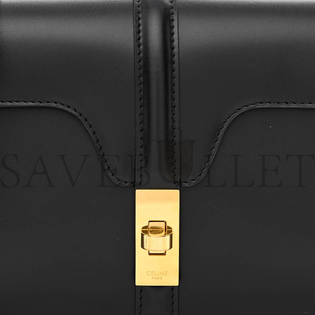 CELINE SATINATED CALFSKIN 16 CHAIN BAG BLACK (23*14*7cm) CELINE SATINATED CALFSKIN 16 CHAIN BAG BLACK (23*14*7cm)