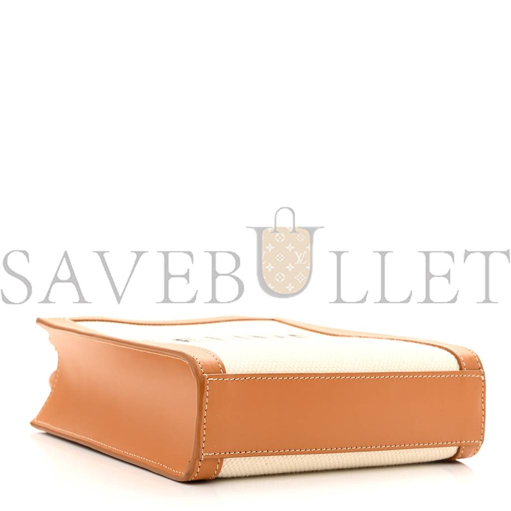 CELINE CANVAS CALFSKIN MINI VERTICAL CABAS NATURAL TAN (20*17*6cm) CELINE CANVAS CALFSKIN MINI VERTICAL CABAS NATURAL TAN (20*17*6cm)