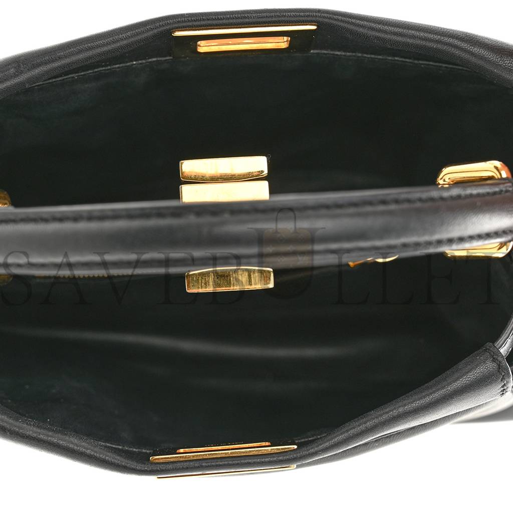 FENDI NAPPA MINI PEEKABOO ICONIC SATCHEL BLACK (23*19*11cm)